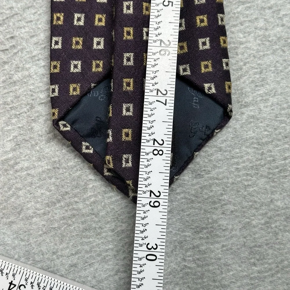 Vintage Gap Premium Neckwear Purple‎ Geometric Pattern Wool Silk Blend NOTE